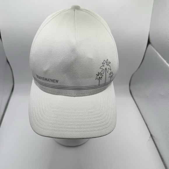 Travis Mathew Hat Cap Palm Tree White One Size Golf Cotton - Picture 1 of 7